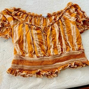Orange Striped Blouse from American Eagle